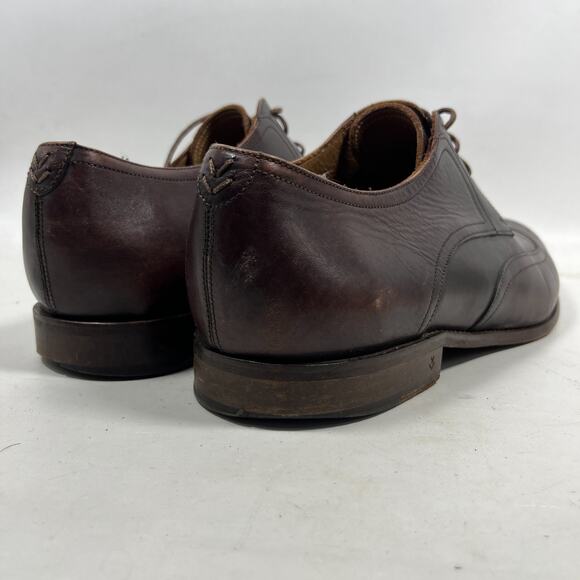 JOHN VARVATOS Shoes Mens 12 Leather Oxford Wingtip Derby Dress Burgundy Italy